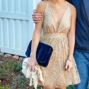 Gold Sequin Party Dress